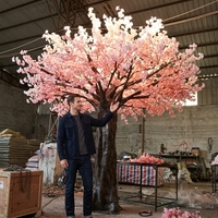 Arbre artificiel en fleurs de cerisier rose en fibre de verre et tissu, hauteur 400 cm, écologique, réaliste, léger, durable, décoration de mariage