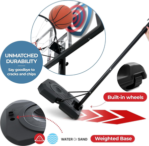IUNNDS vendita calda supporto da <span class=keywords><strong>basket</strong></span> <span class=keywords><strong>portatile</strong></span> esterno 44 ''PC sistema di visualizzazione del tabellone di 10 piedi altezza regolabile canestro da <span class=keywords><strong>basket</strong></span> - Product Image 5