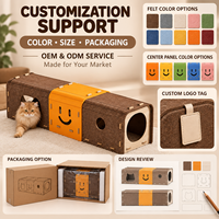Tunnel modulaire personnalisé en feutre pour chat, maison interactive d'intérieur, tanière-lit pour animaux de compagnie, vente en gros OEM ODM