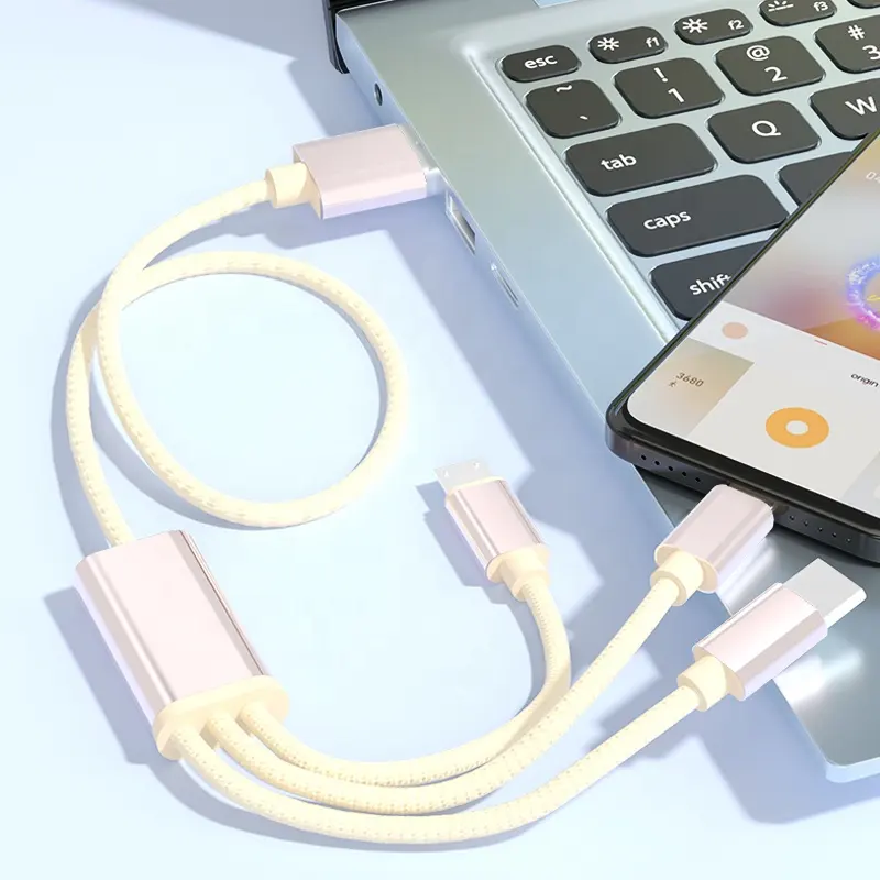 Popular 3 in 1 USB fast Charge Cable with USB AM 2.0 to quick charging Type C Micro B USB-C data transfer charger Cable