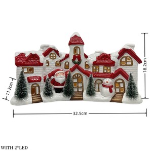 Led Lighted Ceramic <strong>Christmas</strong> <strong>Village</strong> <strong>House</strong> with Plastic Tree Customizable Size Wholesale Available - Product Image 2