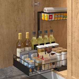 Support de rangement pour la cuisine Organisateurs d'armoires de cuisine en métal à 2 niveaux pour la salle de bain Organisateur <span class=keywords><strong>sous</strong></span> l'évier - Product Image 2