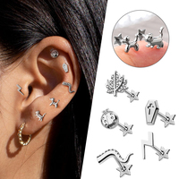 Nuevo estilo lindo animales gatito cachorro forma labio Stud joyería G23 titanio lujo circón labio Piercing venta al por mayor moda Piercing