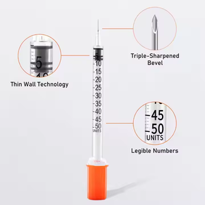 Jeringa de 1 ml, 32 g, 31 g, 6 mm, 8 mm, 100 U, 0,5 cc, 0,3 cc, 50 U, 30 U, para uso <span class=keywords><strong>humano</strong></span> y veterinario, para <span class=keywords><strong>insulina</strong></span>, con certificación CE, al por mayor - Product Image 2