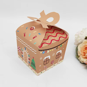Caja de Regalo de Cartón <span class=keywords><strong>con</strong></span> Lazo Rojo y Estampado de Copos de Nieve Navideños para Dulces y <span class=keywords><strong>Galletas</strong></span> - Product Image 5