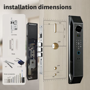 Serrure de porte intelligente à reconnaissance faciale en gros, sans clé, avec carte à puce, carte mémoire et clé de secours pour portes en aluminium - Product Image 3