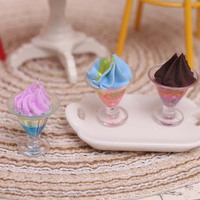 Modèle miniature de crème glacée à l'échelle 1:12 pour maison de poupée, accessoires de jeu alimentaire miniature, ornement de poche DIY