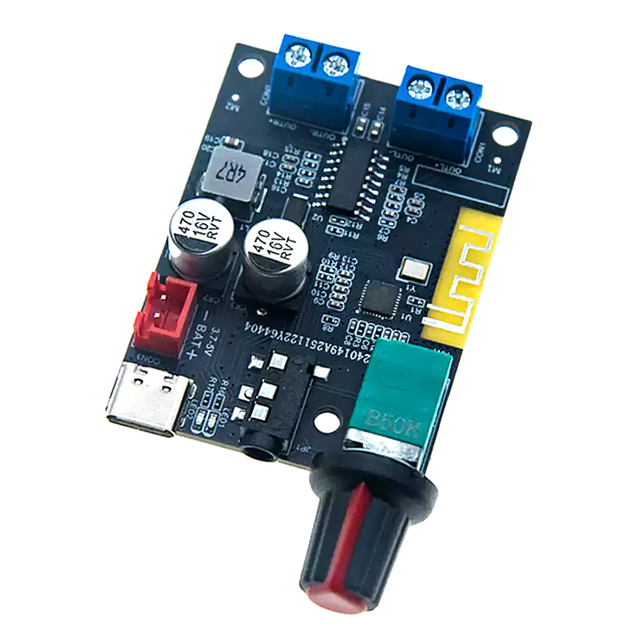 Type-C Powered 3.7V-5V Single-Cell Lithium Battery Dual-Channel Audio Amplifier Module, Perfect for DIY Desktop Speaker Upgrades