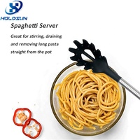 Cuillère à spaghetti en silicone résistant à la chaleur, sans BPA, avec manche en bois et caoutchouc, design soigné et couleur personnalisée