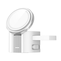 Nouveau câble de charge sans fil magnétique pliable multifonctionnel 3-en-1 rétractable de 80 cm pour iPhone, port Type-C QC3.0/PD2.0