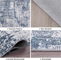 Abstrait zone lavable antidérapant grande taille jeter pliable salon chambre intérieur moderne maison déco bleu tapis tapis