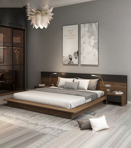 Letto Matrimoniale King o Queen Size dal Design Elegante con Comodino in Legno MDF Melaminico Resistente per Camere d'Albergo - Product Image 4