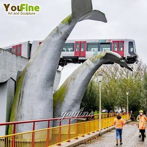 تمثال ذيل حوت معدني شهير لديكور الحديقة - Product Image 2