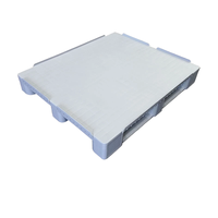 Paleta Europea Gris UGET, Paleta de Plástico Plana de 3 Niveles con Cubierta, Tipo de Una Sola Cara