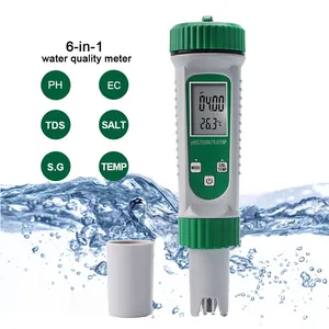 Mesure haute précision PH EC TDS testeur d'eau spécifique au sel et à la température PH EC TDS 6 en 1 PH-mètre