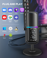 Microphone de jeu pour PC XM600 cardioïde et omnidirectionnel avec trois modes sonores et éclairage RVB pour le streaming et l'enregistrement de podcasts