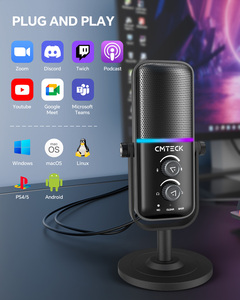 Microphone de jeu pour PC XM600 cardioïde et omnidirectionnel avec trois modes sonores et éclairage RVB pour le streaming et l'<span class=keywords><strong>enregistrement</strong></span> de podcasts - Product Image 5
