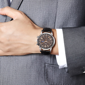 <span class=keywords><strong>Montre</strong></span> à Quartz de Luxe pour Hommes Nouveau Design Tendance Affaires <span class=keywords><strong>Bracelet</strong></span> Cadran en Verre 40mm Aiguilles <span class=keywords><strong>Cuir</strong></span> <span class=keywords><strong>20mm</strong></span> Alliage - Product Image 3