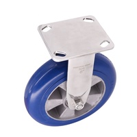 Roue pivotante en caoutchouc à noyau en aluminium robuste de 8 pouces, capacité de charge de 330 kg, support en acier inoxydable 304 pour chariots industriels lourds