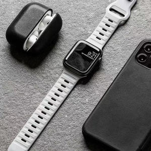 Bracelet de montre connectée respirant en silicone pour <span class=keywords><strong>Apple</strong></span> <span class=keywords><strong>Watch</strong></span> 11 10 9 8 7 6 5 4 3 2 1 Ultra 2 3, impression personnalisée du logo, OEM ODM - Product Image 6