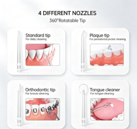 Hydropulseur portable sans fil Eisler W8, irrigateur buccal rechargeable, nettoyeur dentaire, 4 embouts, USB, voyage, IPX7, OEM