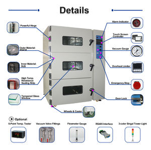 Horno industrial de aire caliente forzado de acero inoxidable 64L Máquina de secado al vacío para la industria de extracción de laboratorio resina de caucho epoxi - Product Image 4