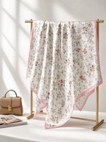 Écharpe de luxe en soie de mûrier 100 % pour femme, motif floral cachemire, carrée 90 cm, foulard en soie imprimé tendance pour femme, ODM