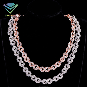 Bracelet/collier infini en argent 925 plaqué or 18 carats avec moissanite VVS Hiphop, certificat GRA, taille brillant ronde, sertissage griffe - Product Image 2