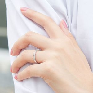 패션 925 스털링 실버 주얼리 여성 큐빅 지르콘 여성 남성 웨딩 커플 실버 반지 - Product Image 2