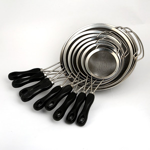 Stainless Steel Strainer Set 7 Piece With Black Handle For Kitchen Use Multifunctional Colander Sieve Filter For Cooking - Product Image 1