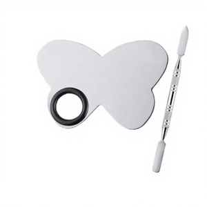 Palette de maquillage en acier inoxydable en forme de papillon avec anneau et spatule – Vente en gros - Product Image 4