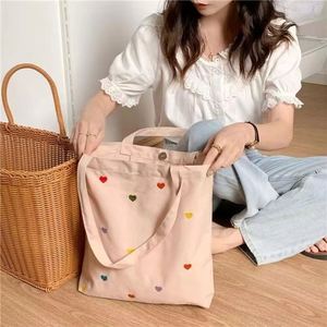 DLBZ Wholesale Reusable <b>Large</b> Capacity Durable Plain Heart Pattern Custom <b>Canvas</b> Shopping Tote <b>Bag</b> - Product Image 2
