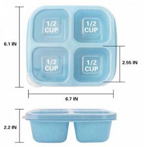 Finorder Paquete de 6 Recipientes para Refrigerios Aptos para Microondas, de Fibra de Paja de Trigo para Niños, con 4 Compartimentos, Reutilizables, Tipo Bento, para Almuerzo - Product Image 6