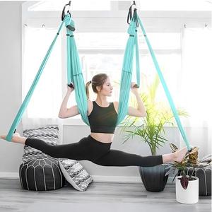 Kit de balançoire de yoga <span class=keywords><strong>aérien</strong></span> professionnel 5M, couleur et logo personnalisables, soies en nylon haute résistance durables pour l'exercice, hamacs de qualité supérieure - Product Image 5