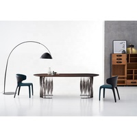 Ensemble de Table à manger avec jambes en métal, noir, Style de luxe