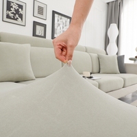Salon maison housse meubles LShape sectionnel housse de canapé élastique extensible daim velours housse de canapé housse de coussin