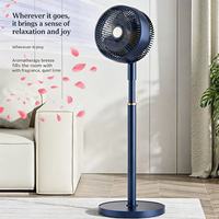 Ventilateur sur pied électrique à circulation d'air puissante avec lumière et turbine sonore pour usage domestique, idéal pour dortoirs et ventilateurs sur pied