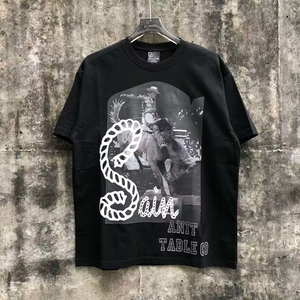 Offre Spéciale Top Qualité Saints Vanity Heavyweight 100% Coton Flamme Imprimer Personnalisé Surdimensionné Streetwear Manches Courtes pour Hommes T-shirt - Product Image 4