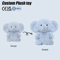 Boneka Hewan Lucu Custom Estetis, Boneka Plush Berbobot Lembut Nyaman, Langsung dari Pabrik, Boneka Gajah Kelinci Babi dengan Telinga Bergerak