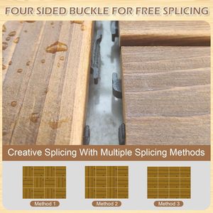 กระเบื้องพื้นระเบียง WPC แบบประกบติดตั้งเองสำหรับโรงงาน  กระเบื้องพื้นไม้แบบประกบติดตั้งเอง - Product Image 2