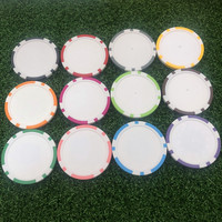 Marqueurs de balle de golf en plastique ABS, 40 mm, vierges, uniques, avec logo, en forme de jeton de poker, couleurs variées, prêts à l'emploi, vente en gros, bon marché
