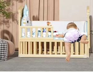 Berceau pliant portable moderne en bois pour bébé Berceaux en bois de pin pour chambre à coucher salon école <span class=keywords><strong>et</strong></span> hôpital Lits pour bébé élégants - Product Image 2