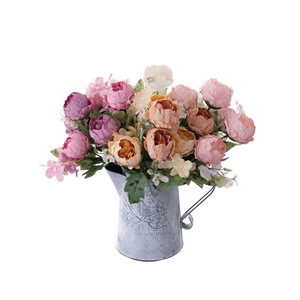 CallaFloral <b>Artificial</b> <b>Peony</b> Bouquet Blue Polyester Indoor Decorative Flowers - Product Image 5