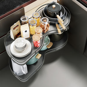 HNOSS Panier d'angle magique rotatif à 270 ° pour <span class=keywords><strong>le</strong></span> rangement de la cuisine, peu encombrant, balançoire en métal Trey Pull Out Basket - Product Image 4