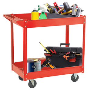 2 Tier Heavy Duty cán thép công cụ lưu trữ Xe đẩy giỏ hàng cho nhà để xe sửa chữa kho cửa hàng - Product Image 1