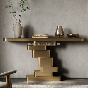 Design de luxe moderne, pieds en acier inoxydable doré et argenté, dessus en marbre, table <span class=keywords><strong>console</strong></span> <span class=keywords><strong>d</strong></span>'<span class=keywords><strong>entrée</strong></span>, salon, couloir, armoire latérale - Product Image 6