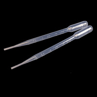 Pipette Pasteur graduée en plastique transparent pour laboratoire, 0,5 ml, 1 ml, 2 ml, 3 ml, 5 ml, double échelle, épaissie, rechargeable