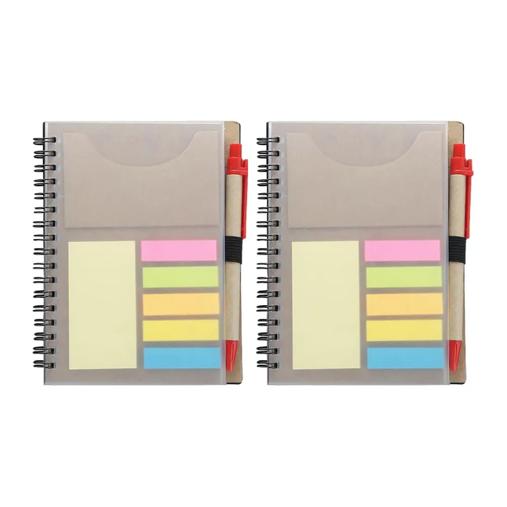 Individuelles Notizbuch spiralförmiges Kraftpapier-Bedeckung mit Stift und Aufkleber-Note-Set günstige Schul-Notizblock-Notebooks