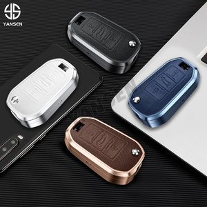 Funda de Llavero de Aleación de Aluminio y Cuero para Peugeot 208 3008 308 508 408 2008 307 4008 Citroën <span class=keywords><strong>C4</strong></span> C3 C6 <span class=keywords><strong>Cactus</strong></span> C8 - Product Image 5