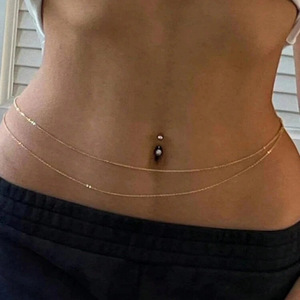 Cintura a Catena in Metallo Dorato a Doppio Strato - Gioiello per il Corpo Elegante e Sexy per Donne, Perfetto per <span class=keywords><strong>la</strong></span> <span class=keywords><strong>Spiaggia</strong></span> ND2203216 - Product Image 3